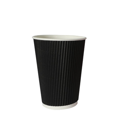 50 Pcs 12oz Disposable Takeaway Coffee Paper Cups Triple Wall Take Away w Lids Payday Deals