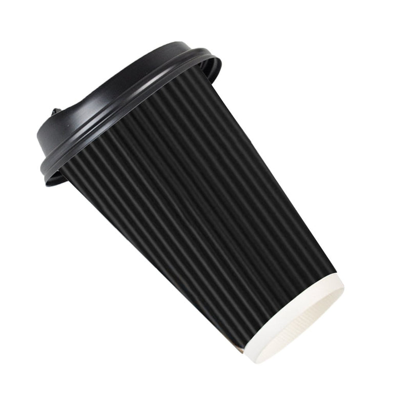 50 Pcs 16oz Disposable Takeaway Coffee Paper Cups Triple Wall Take Away w Lids Payday Deals