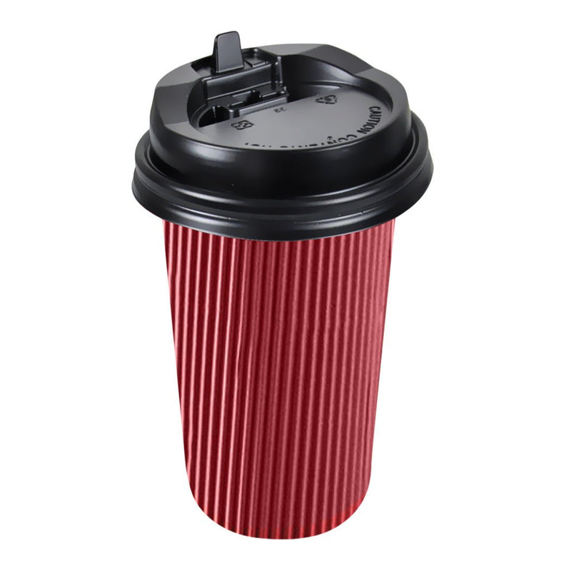 50 Pcs 16oz Disposable Takeaway Coffee Paper Cups Triple Wall Take Away w Lids Payday Deals