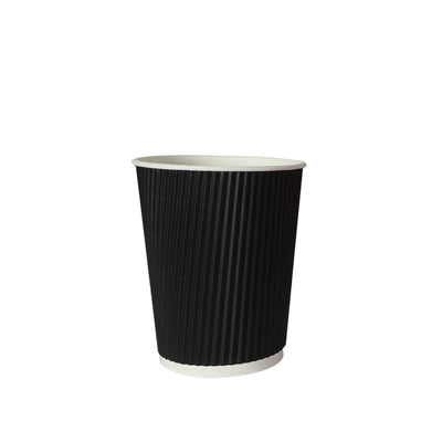 50 Pcs 8oz Disposable Takeaway Coffee Paper Cups Triple Wall Take Away w Lids Payday Deals