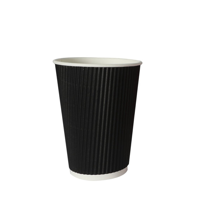 500 Pcs 12oz Disposable Takeaway Coffee Paper Cups Triple Wall Take Away w Lids Payday Deals