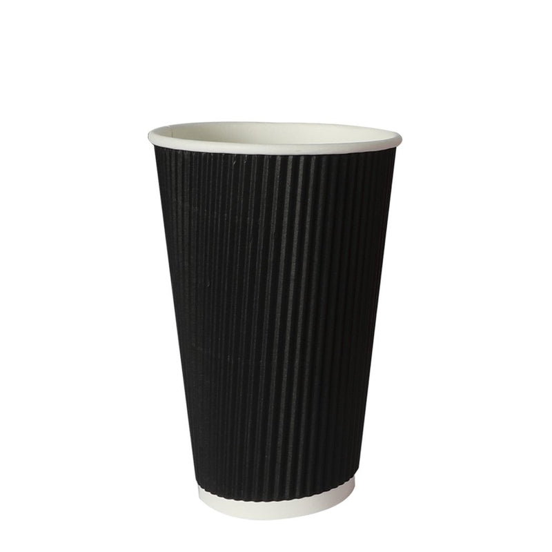 500 Pcs 16oz Disposable Takeaway Coffee Paper Cups Triple Wall Take Away w Lids Payday Deals