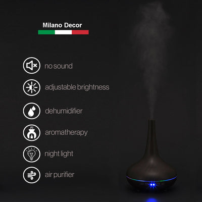 Milano Decor Ultrasonic Aroma Diffuser - Dark Wood Grain Color - Payday Deals