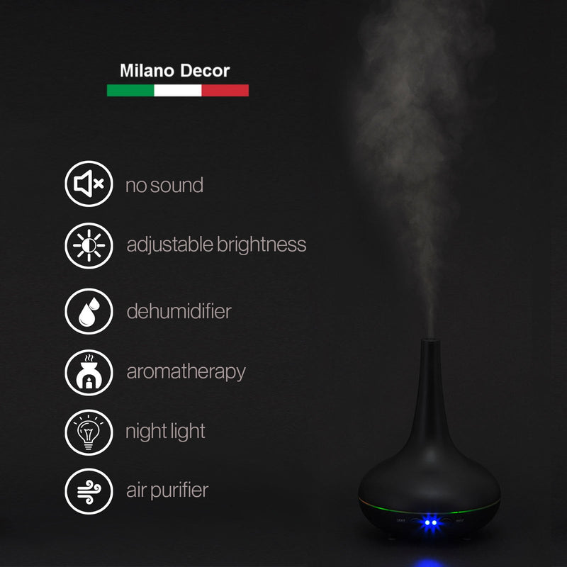 Milano Decor Ultrasonic Aroma Diffuser - Black Colour - Payday Deals
