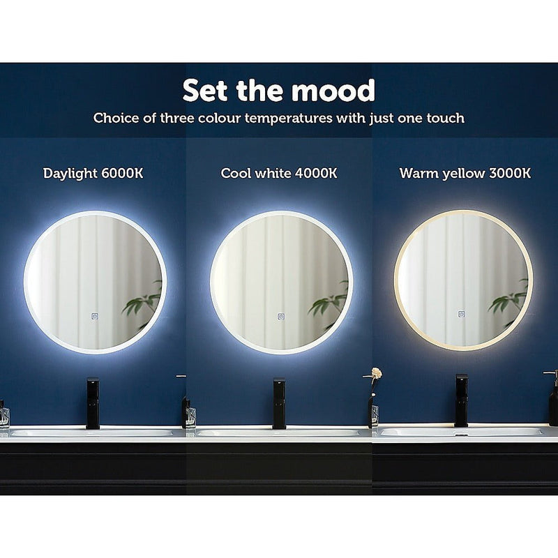 50cm LED Wall Mirror Bathroom Mirrors Light Decor Round Payday Deals