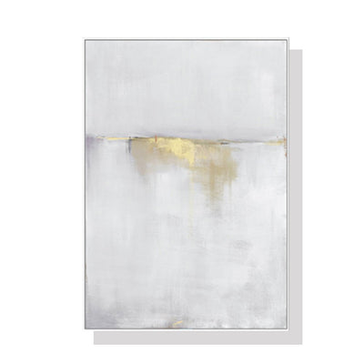 50cmx70cm Abstract gold white single II White Frame Canvas Wall Art Payday Deals