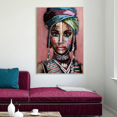 50cmx70cm African woman II Gold Frame Canvas Wall Art Payday Deals