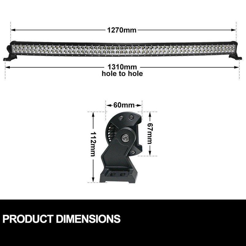 50inch Cree Curved LED Light Bar Spot Beam Work Driving 4WD Truck SUV 52inch