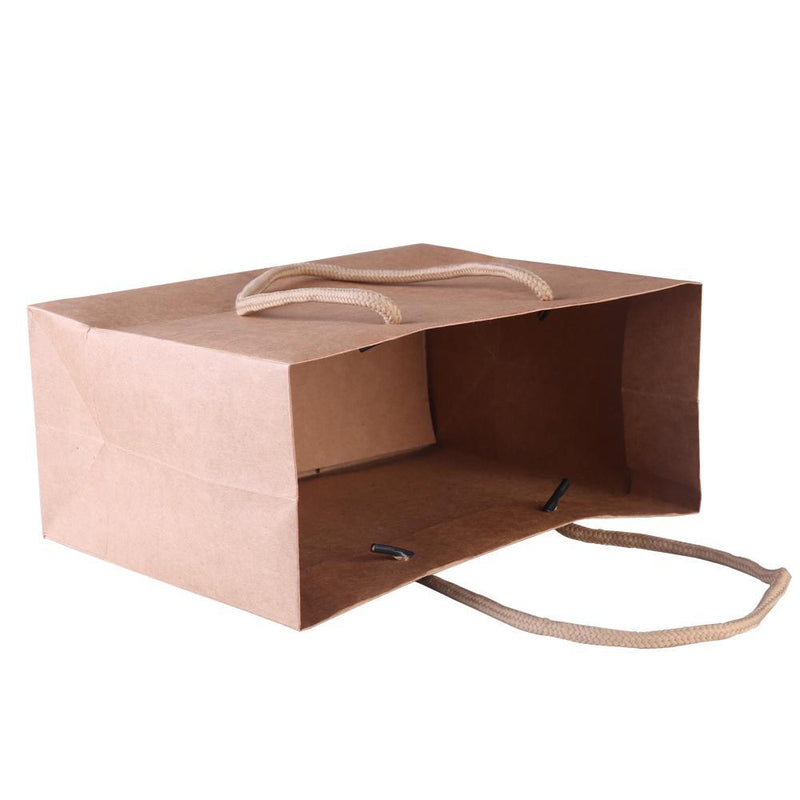 50pcs Kraft Paper Carry Bags Shopping Gift Bag Bulk Brown 220 x 180 x 100mm