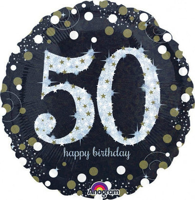 50th Birthday Holographic Sparkling Celebration Foil Balloon