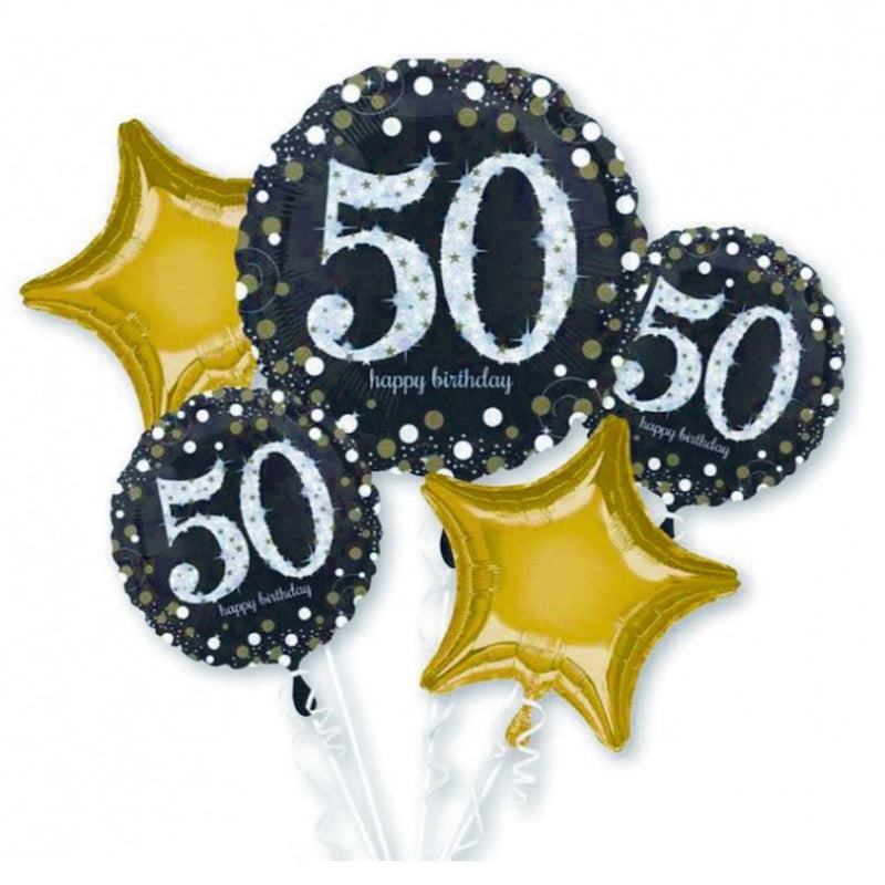 50th Birthday Sparkling Celebration Foil Balloon Bouquet Payday Deals