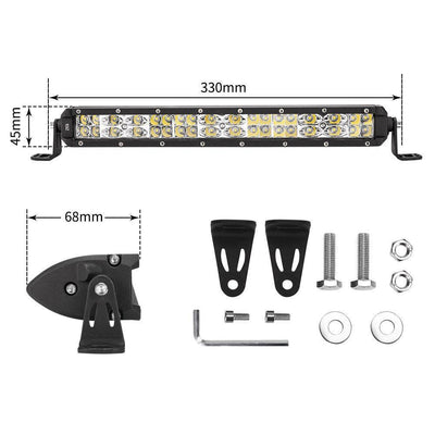 50W 12inch CREE LED Light Bar Flood Driving Work Offroad Reverse