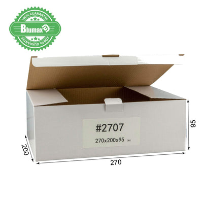 50x 100mm x 75mm x 50mm White Carton Cardboard Shipping Box (#2707) for 3KG satchel