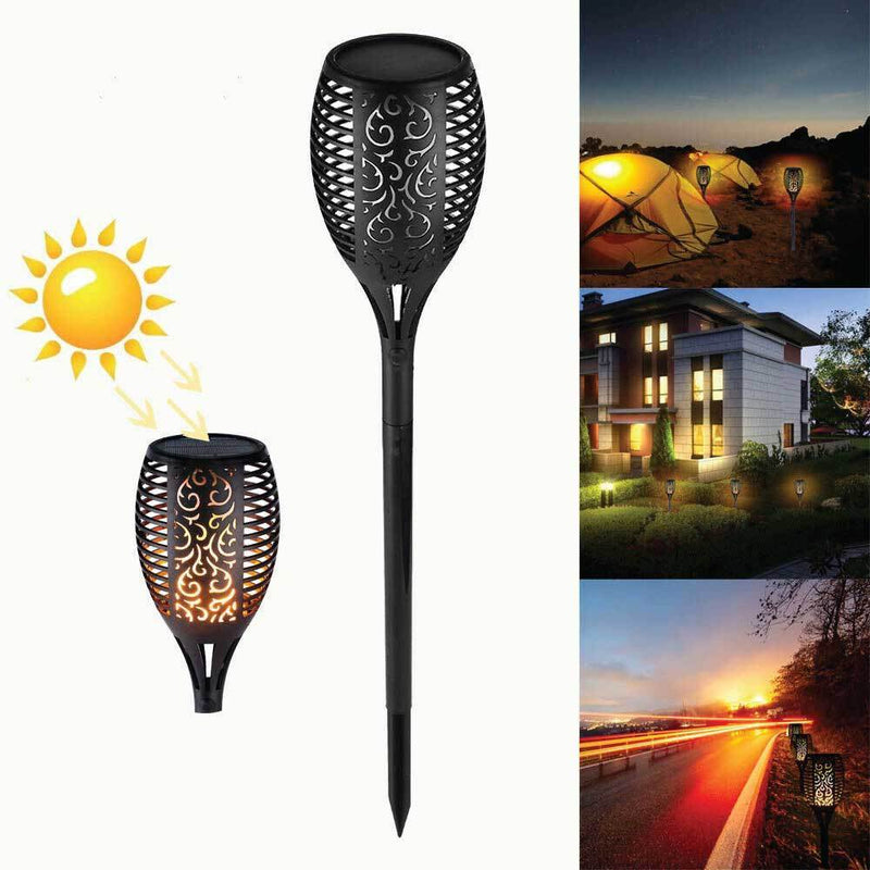 51 LED Bulbs Torch Solar Garden Outdoor Flame Dancing Flickering Light Auto Lamp Payday Deals