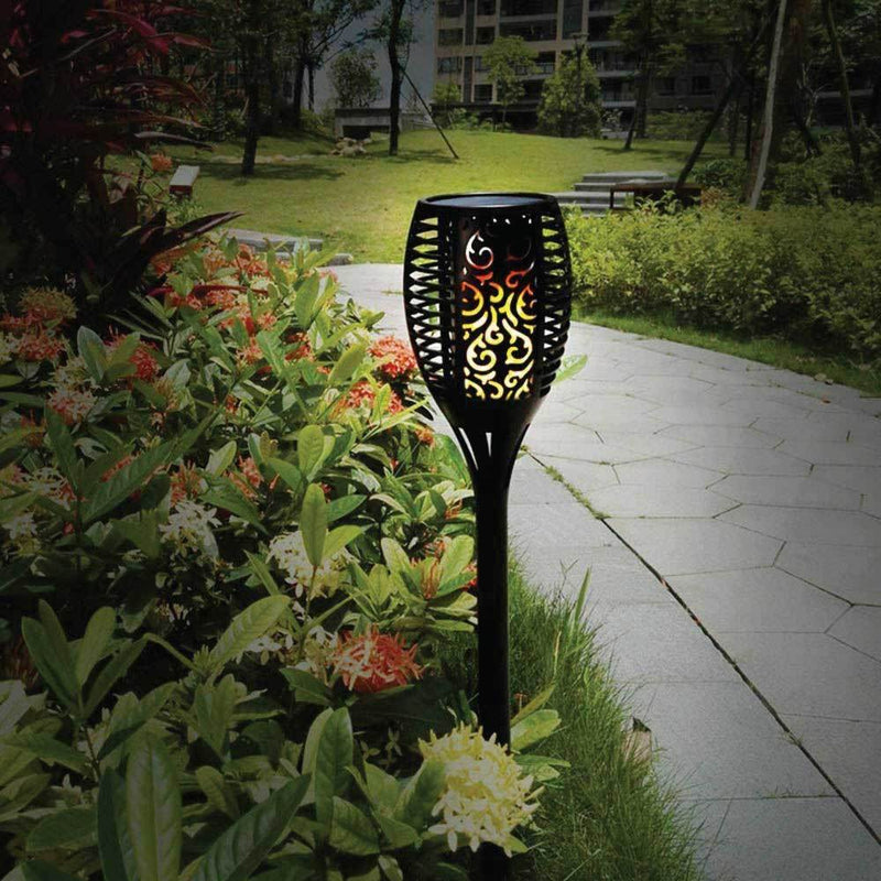 51 LED Bulbs Torch Solar Garden Outdoor Flame Dancing Flickering Light Auto Lamp Payday Deals