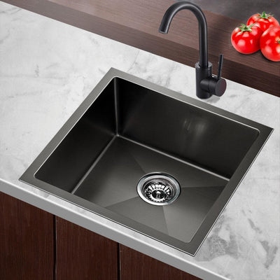 Cefito Stainless Steel Kitchen Sink 510X450MM Under/Topmount Sinks Laundry Bowl Black Payday Deals