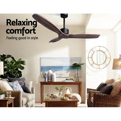 Devanti 52'' Ceiling Fan With Remote Control Fans 3 Wooden Blades Timer 1300mm Payday Deals