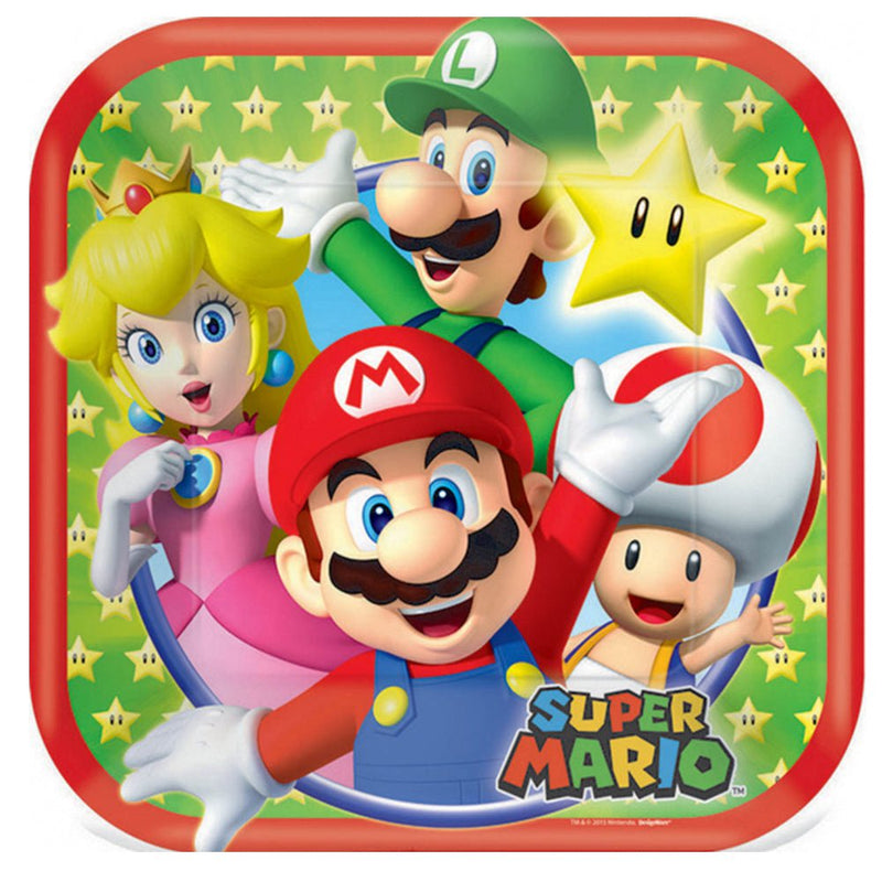 Super Mario Brothers Lunch Dessert Cake Paper Plates 8 Pack