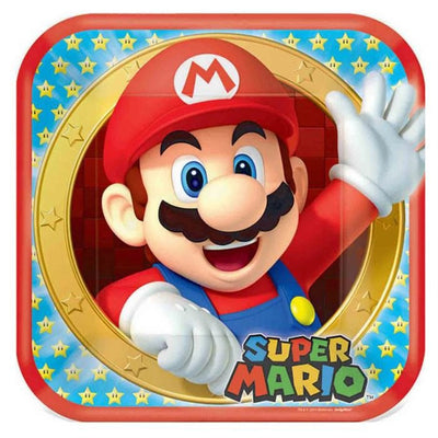 Super Mario Brothers Square Dinner Plates 8 Pack