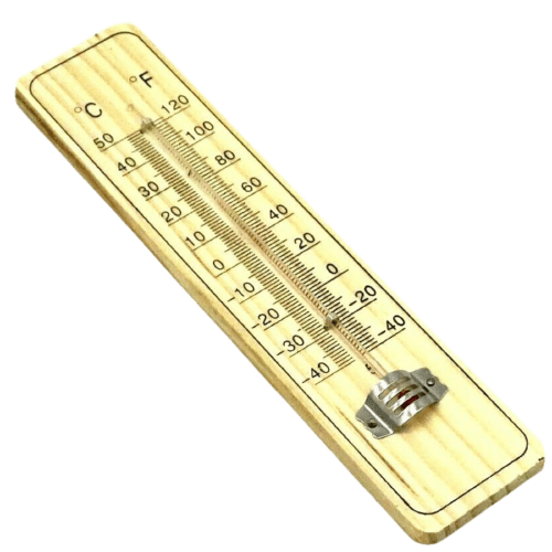 WOODEN THERMOMETER Indoor Outdoor Glass Wall Hanging Room Sensor Natural