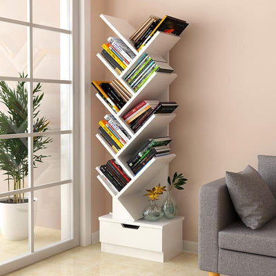 Tree Bookshelf Bookcase Book Organizer 9-Tier Multipurpose Shelf Display Racks - Payday Deals