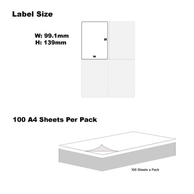 Blumax 1000 Sheets A4 Format 4UP White Labels - Payday Deals