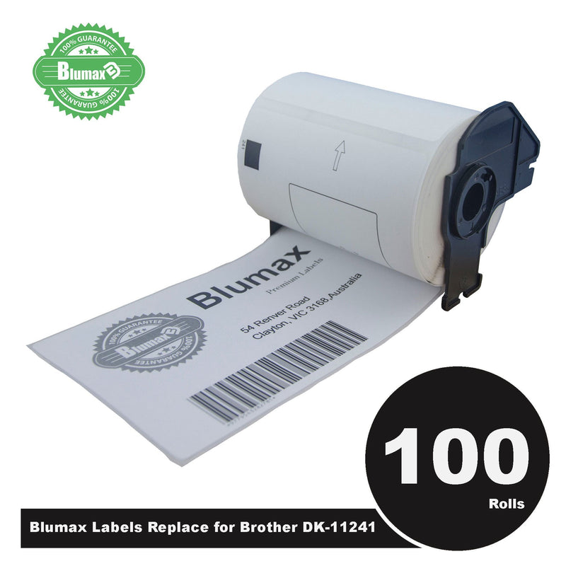 100 Pack Blumax Alternative Large Shipping White labels for Brother DK-11241 102mm x 152mm 200L - Payday Deals
