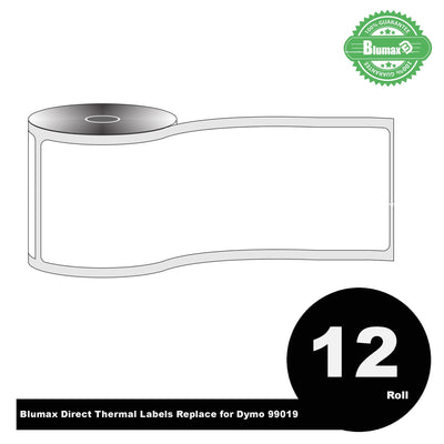 12 Rolls Pack Blumax Alternative Lever Arch Files White Labels for Dymo #99019 59mm x 190mm 110L - Payday Deals