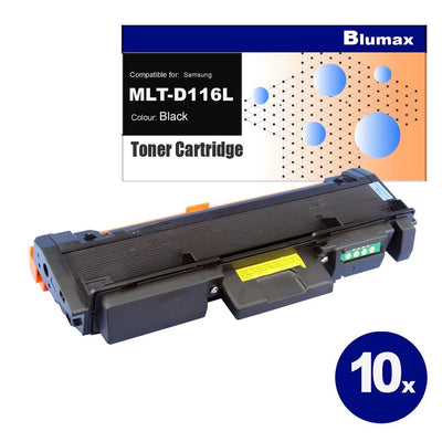 10x Blumax Alternative for Samsung MLT-D116L Black Toner Cartridges