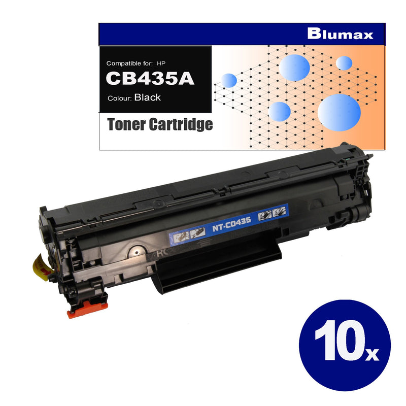 10 Pack Blumax Alternative for HP CB435A(35A) Black Toner Cartridges - Payday Deals