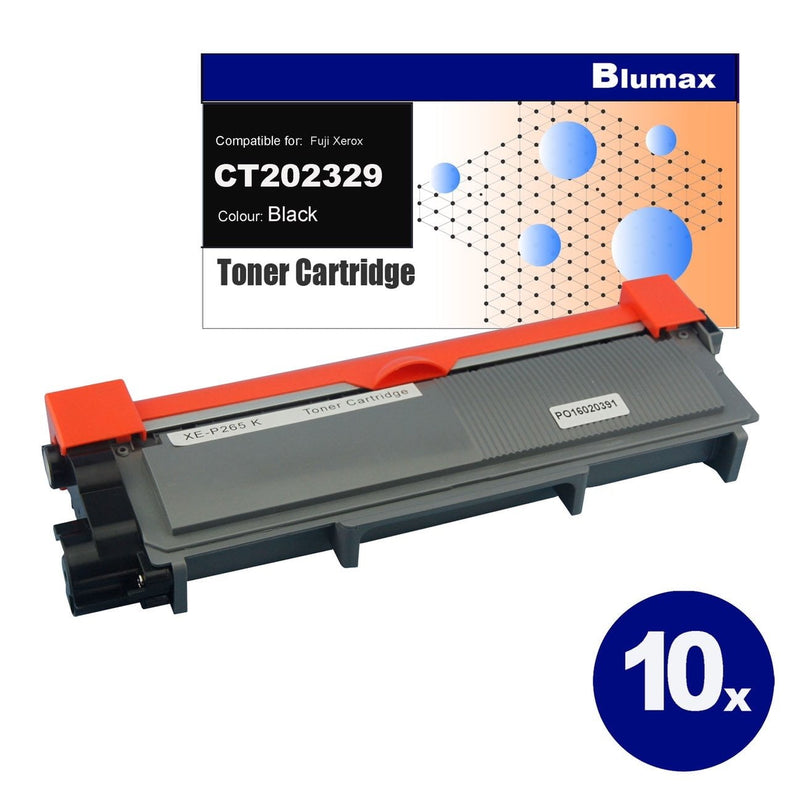 10x Blumax Alternative for Fuji Xerox CT202330 (P265) Black Toner Cartridges - Payday Deals