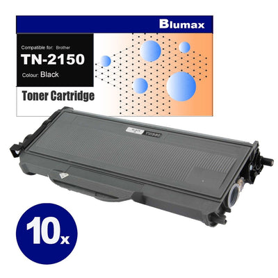 10 Pack Blumax Alternative for Brother TN-2150 Black Toner Cartridges