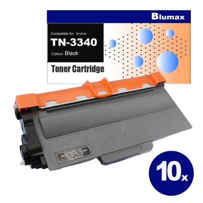 10 Pack Blumax Alternative for Brother TN-3340 Black Toner Cartridges