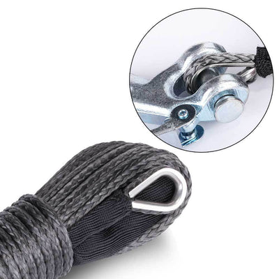 5mm x 15M Dyneema SK75 Winch Rope Black Synthetic strap Boat ATV 4WD Recovery