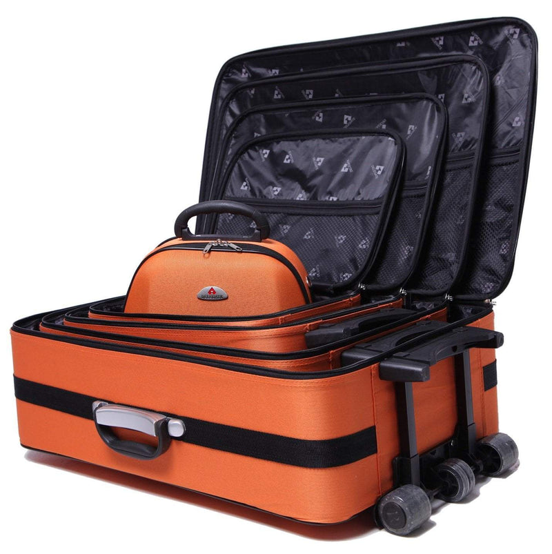 5pc Suitcase Trolley Travel Bag Luggage Set ORANGE Payday Deals