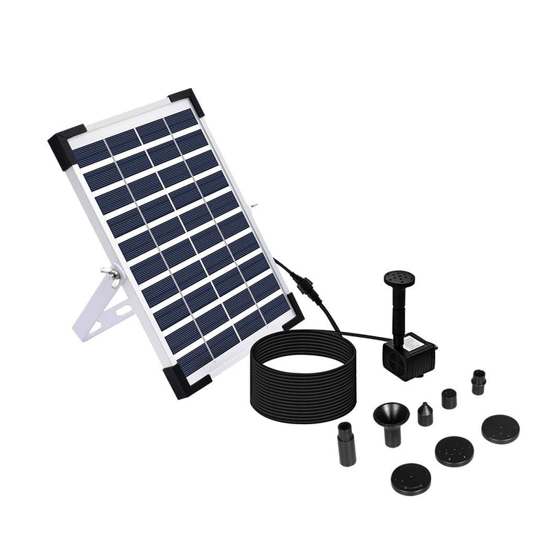 5W 380L/H Solar Powered Fountain Outdoor Fountains Submersible Water Pump Pond Payday Deals