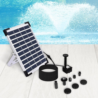 5W 380L/H Solar Powered Fountain Outdoor Fountains Submersible Water Pump Pond Payday Deals