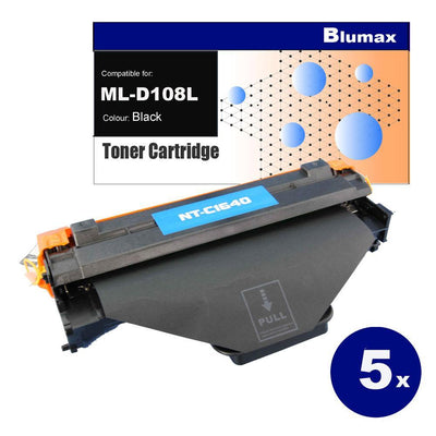 5x Blumax Alternative for Samsung MLT-D108L Black Toner Cartridges