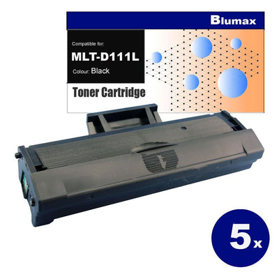 5x Blumax Alternative for Samsung MLT-D111L Black Toner Cartridges