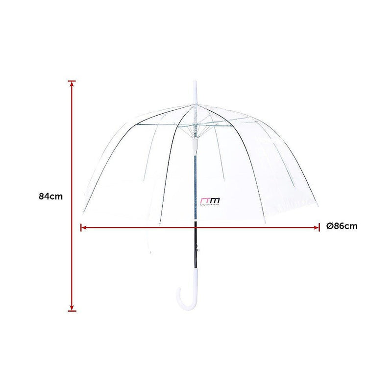 5x Clear Transparent Rain Walking Umbrella Parasol PVC Dome Wedding Party Favour Payday Deals