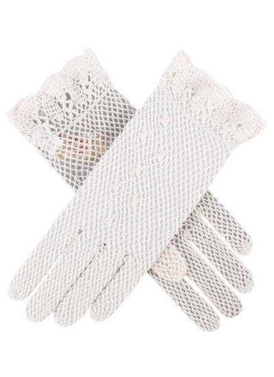 Women’s Hand Crochet Gloves - Ecru
