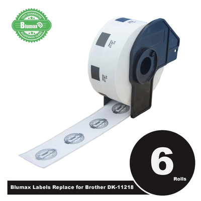 6 Pack Blumax Alternative Round White labels for Brother DK-11218 24mm Diameter Payday Deals