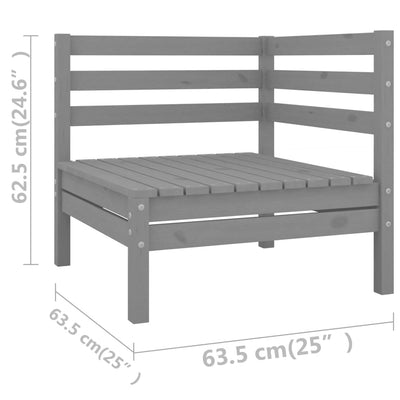 6 Piece Garden Lounge Set Grey Solid Pinewood Payday Deals