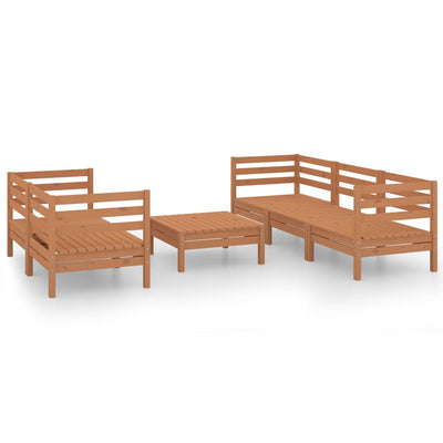 6 Piece Garden Lounge Set Honey Brown Solid Pinewood Payday Deals