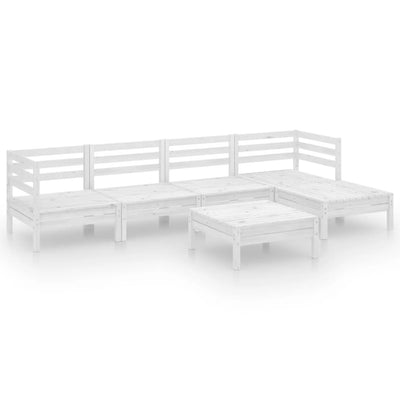 6 Piece Garden Lounge Set Solid Pinewood White Payday Deals