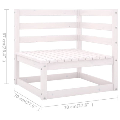 6 Piece Garden Lounge Set White Solid Pinewood Payday Deals