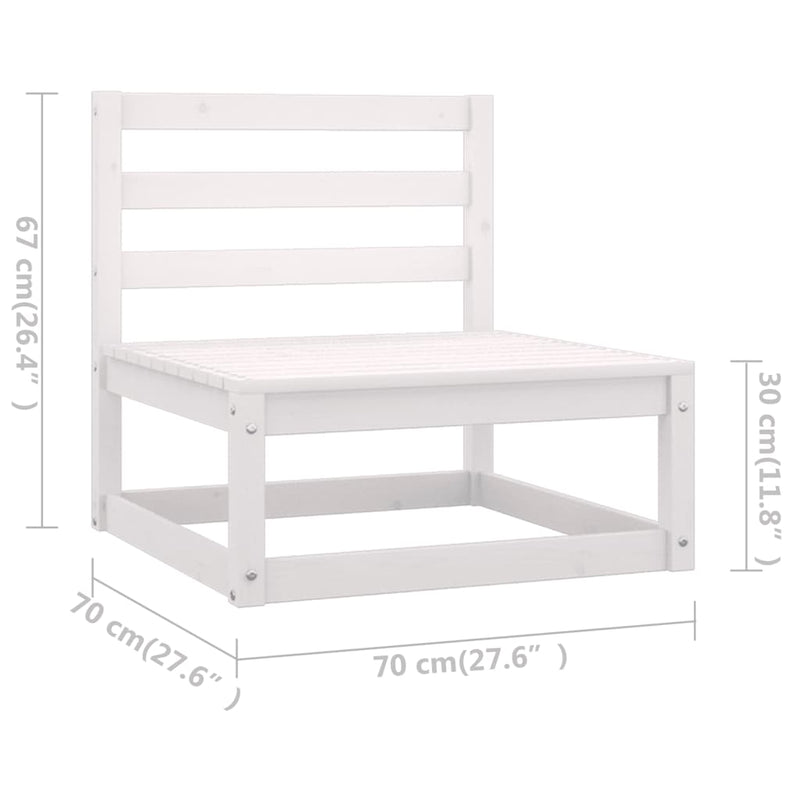 6 Piece Garden Lounge Set White Solid Pinewood Payday Deals