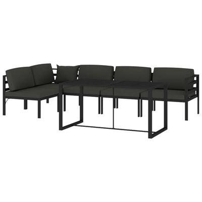 6 Piece Garden Lounge Set with Cushions Aluminium Anthracite Payday Deals