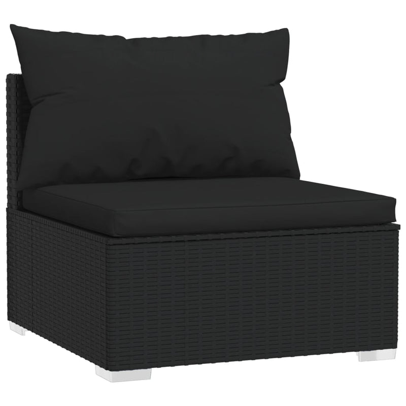 6 Piece Garden Lounge Set with Cushions Poly Rattan Black Payday Deals