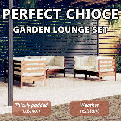 6 Piece Garden Lounge Set with Cushions Solid Pinewood Payday Deals